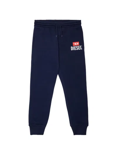 Diesel Kids' Logo-print Track Pants In Blue