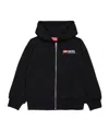 Diesel Logo-print Zip-up Hoodie In Black