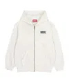 Diesel Logo-print Zip-up Hoodie In White