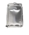 Diesel Logo-print Metallic-effect Backpack In Silver