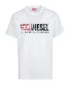 Diesel Crewneck Graphic Print T-shirt With Velvet Logo In White