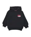 Diesel Logo Printed Hooded Sweater In Black