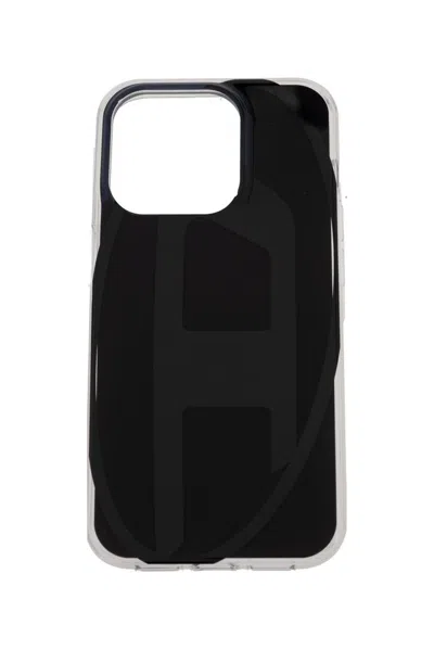 Diesel Logo Printed Iphone 15 Pro Phone Case In Black