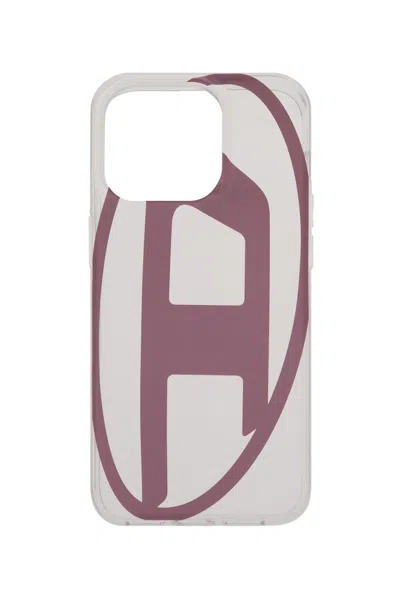 Diesel Logo Printed Iphone 15 Pro Phone Case In Pink