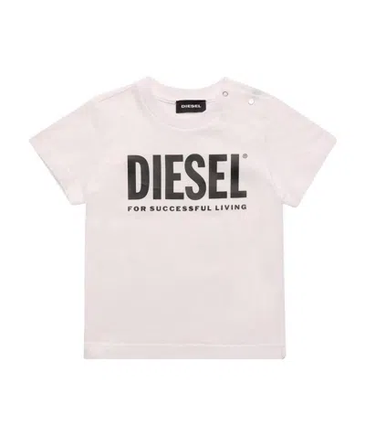 Diesel Logo Printed T-shirt In White