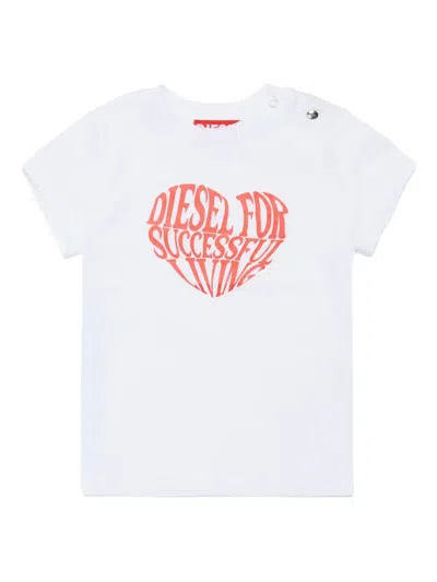 Diesel Babies' Logo Short-sleeve T-shirt In White