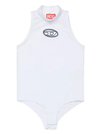 Diesel Kids' Logo Sleeveless Top In White