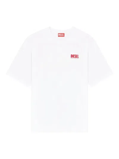 Diesel Mens 100 T-boxt Bisk Brand-print Cotton-jersey T-shirt Xl In White