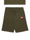 Diesel Logo T-shirt And Bermuda Shorts Set In Green
