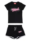 Diesel Logo T-shirt And Shorts Set In Black