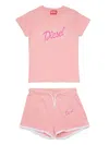 Diesel Logo T-shirt And Shorts Set In Pink