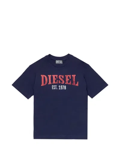 Diesel Kids' Logo T-shirt In Blue