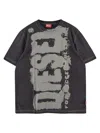 Diesel T-shirt With Splotched Logo In Grey