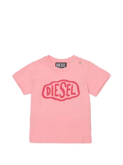 Diesel Babies' Logo T-shirt In Pink