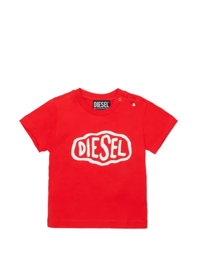Diesel Babies' Logo T-shirt In Red