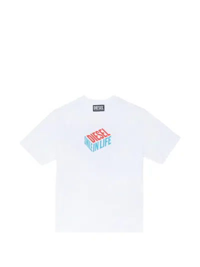 Diesel Kids' Logo T-shirt In White