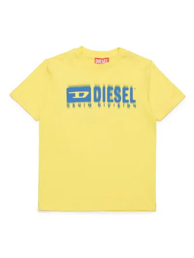 Diesel Kids' Logo T-shirt In Yellow