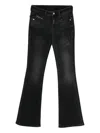 Diesel Flared Cotton Blend Jeans In Black