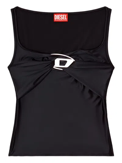 Diesel Logo Tank Top In Brown