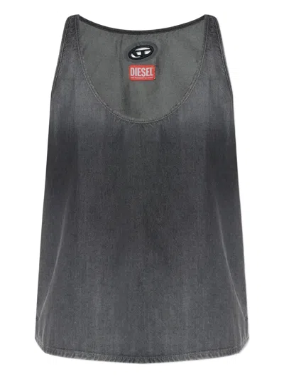 Diesel Logo Tank Top In Gray