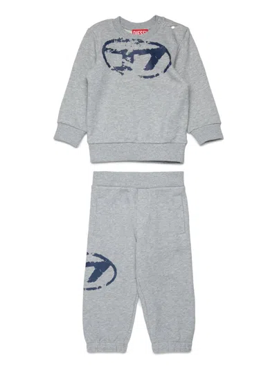 Diesel Babies' Logo Tracksuit In Grey