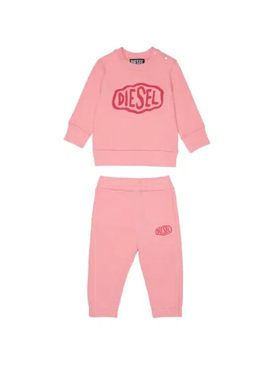 Diesel Babies' Logo Tracksuit Set In Pink