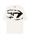 Diesel T-shirt With Distressed Flock Print In White