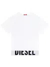 Diesel Logo-underband Crew-neck Crop Top In White