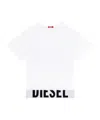 Diesel Logo-underband Crew-neck Crop Top In White