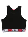 Diesel Logo-underband Cropped Top In Black