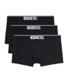 Diesel Three-pack Black Umbx-sebastian Boxer Briefs In Black