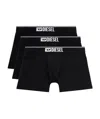 Diesel Three-pack Black Umbx-sebastian Boxer Briefs In Black
