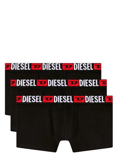 Diesel Logo-waistband Boxer Briefs (pack Of Three) In Black