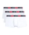 Diesel Three-pack White Umbx-damien Boxer Briefs In White