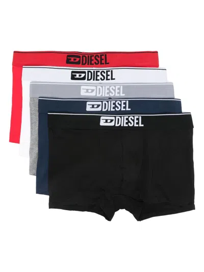Diesel Logo-waistband Boxers (pack Of Five) In Red
