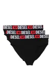 Diesel Logo-waistband Briefs (pack Of Three) In Black