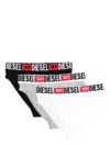 Diesel Logo-waistband Briefs (pack Of Three) In Black