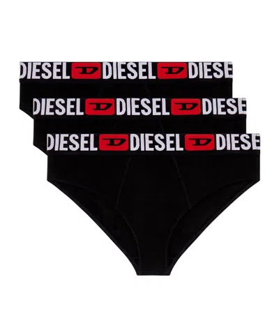DIESEL LOGO-WAISTBAND BRIEFS (PACK OF THREE)