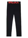 Diesel Logo-waistband Leggings In Black