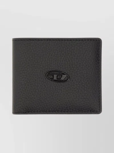 Diesel Logo Wallet Bi-fold Design In Black