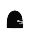 Diesel Logo Woolen Cap In Black