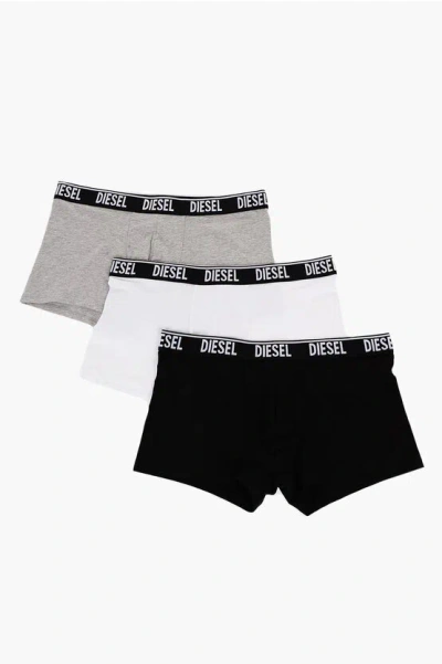 Diesel Logoed Waistband Umbx 3-pack Boxers In Black