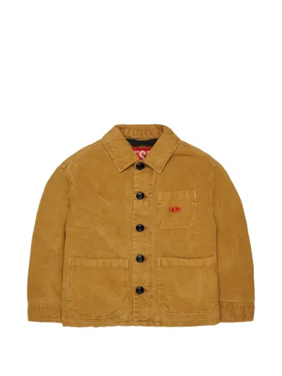 Diesel Kids' Logo-embroidered Corduroy Jacket In Multi