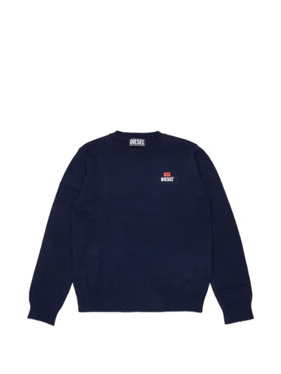 Diesel Crew Neck Pullover With Logo In Blue