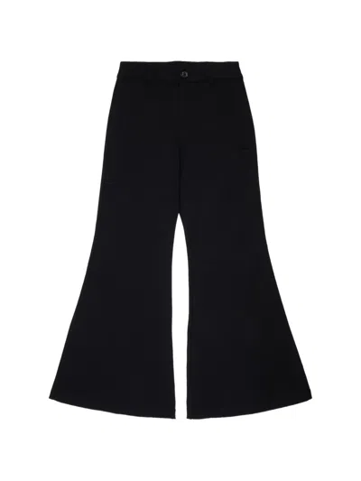 Diesel Kids' Logo-embroidered Flared Trousers In Black