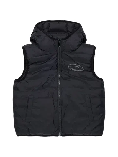 Diesel Kids Josip Hooded Vest In Black