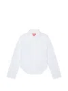 Diesel 로고 자수 긴소매 셔츠 In White