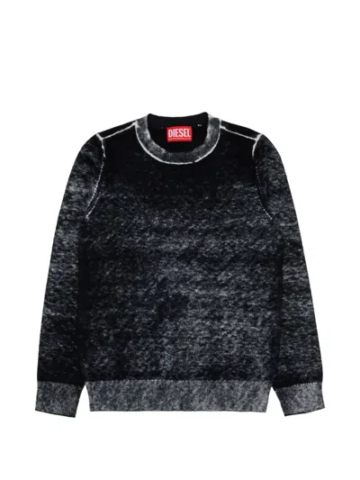 Diesel Kids' Logo-embroidered Sweater In Black