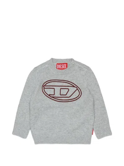 Diesel Babies' Logo-embroidered Sweater In Gray