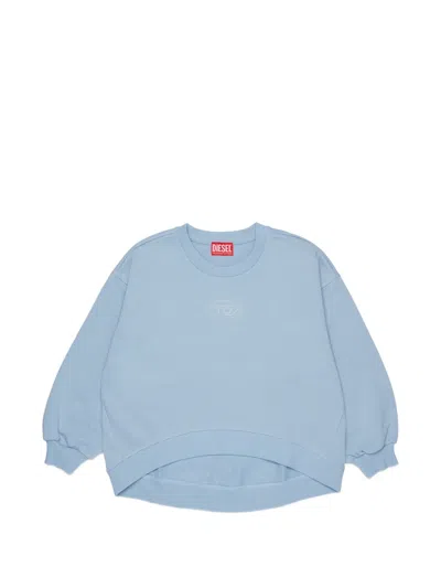 Diesel Kids' Logo-embroidered Sweatshirt In Blue